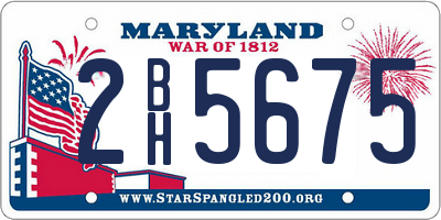 MD license plate 2BH5675