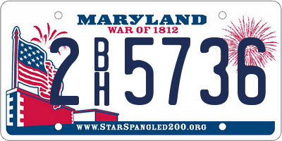 MD license plate 2BH5736