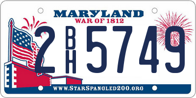 MD license plate 2BH5749