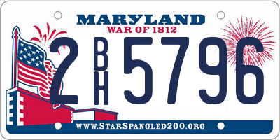 MD license plate 2BH5796