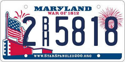 MD license plate 2BH5818