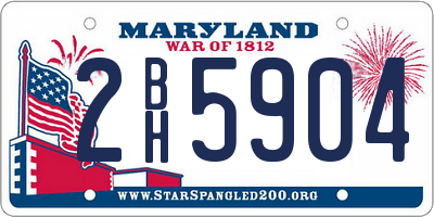 MD license plate 2BH5904