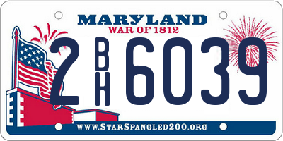MD license plate 2BH6039