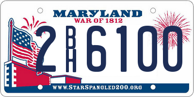 MD license plate 2BH6100