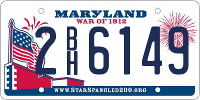 MD license plate 2BH6149