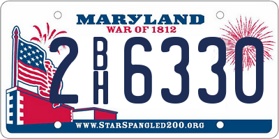 MD license plate 2BH6330