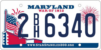 MD license plate 2BH6340