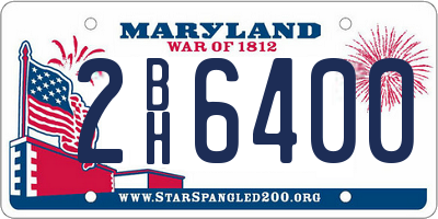 MD license plate 2BH6400