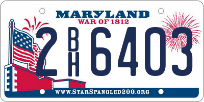 MD license plate 2BH6403