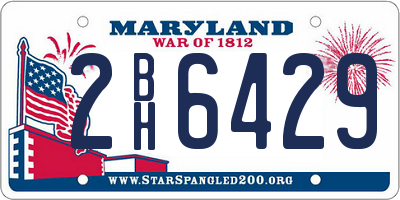 MD license plate 2BH6429