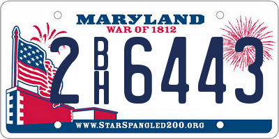 MD license plate 2BH6443
