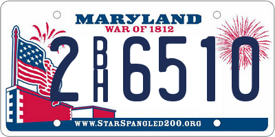 MD license plate 2BH6510