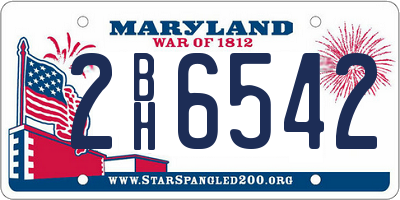 MD license plate 2BH6542