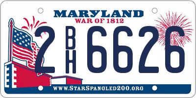 MD license plate 2BH6626