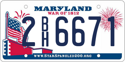 MD license plate 2BH6671