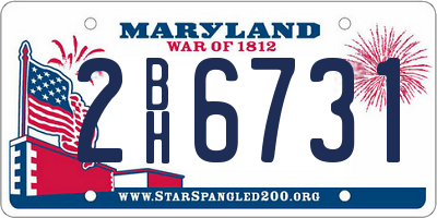 MD license plate 2BH6731