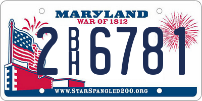 MD license plate 2BH6781