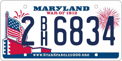 MD license plate 2BH6834