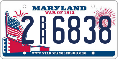 MD license plate 2BH6838
