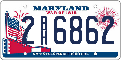 MD license plate 2BH6862