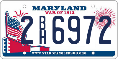 MD license plate 2BH6972