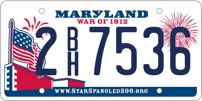 MD license plate 2BH7536