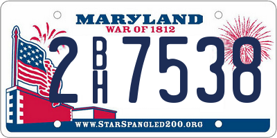 MD license plate 2BH7538