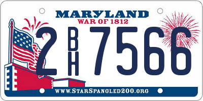 MD license plate 2BH7566