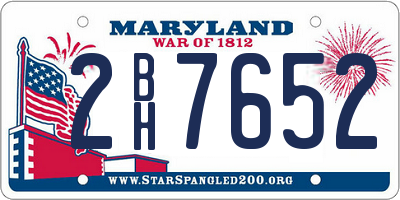 MD license plate 2BH7652