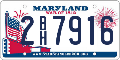 MD license plate 2BH7916
