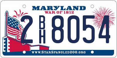 MD license plate 2BH8054
