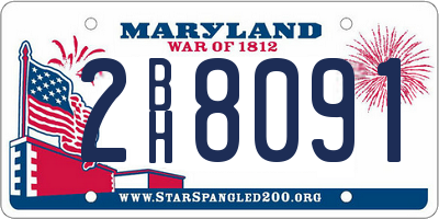 MD license plate 2BH8091