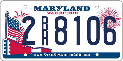MD license plate 2BH8106