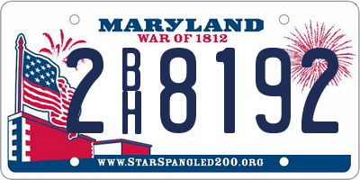 MD license plate 2BH8192
