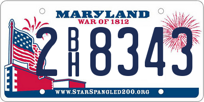 MD license plate 2BH8343