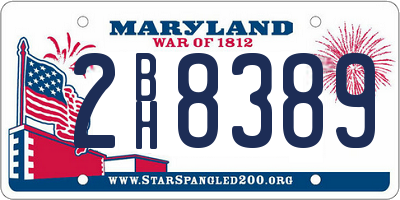 MD license plate 2BH8389