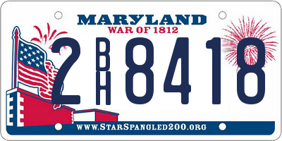 MD license plate 2BH8418