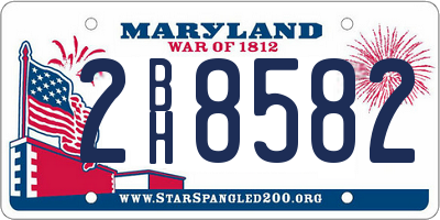 MD license plate 2BH8582