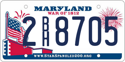MD license plate 2BH8705