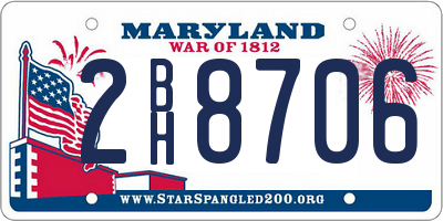 MD license plate 2BH8706