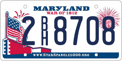 MD license plate 2BH8708