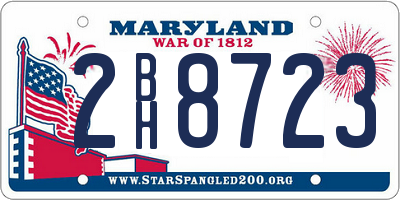 MD license plate 2BH8723