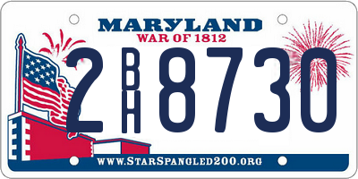 MD license plate 2BH8730