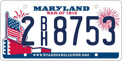 MD license plate 2BH8753