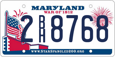 MD license plate 2BH8768