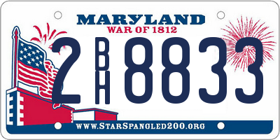 MD license plate 2BH8833