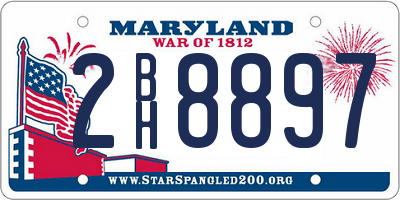 MD license plate 2BH8897