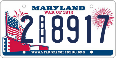 MD license plate 2BH8917
