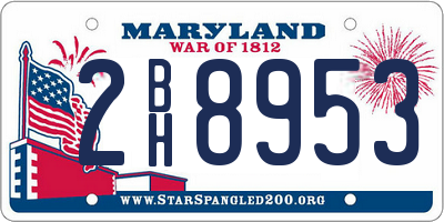 MD license plate 2BH8953