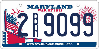MD license plate 2BH9099